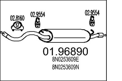  0196890 MTS Глушитель выхлопных газов конечный