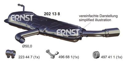  202138 ERNST Глушитель выхлопных газов конечный