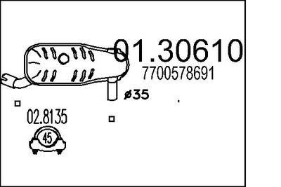  0130610 MTS Предглушитель выхлопных газов
