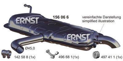  156066 ERNST Глушитель выхлопных газов конечный