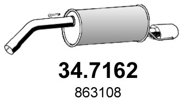  347162 ASSO Глушитель выхлопных газов конечный