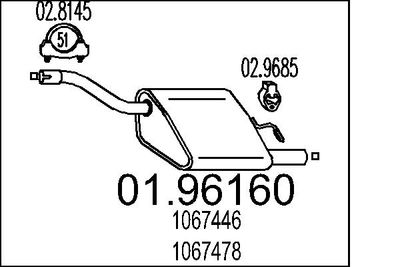  0196160 MTS Глушитель выхлопных газов конечный
