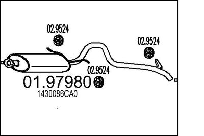  0197980 MTS Глушитель выхлопных газов конечный