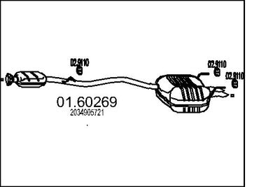  0160269 MTS Глушитель выхлопных газов конечный