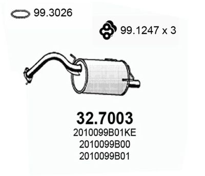  327003 ASSO Глушитель выхлопных газов конечный