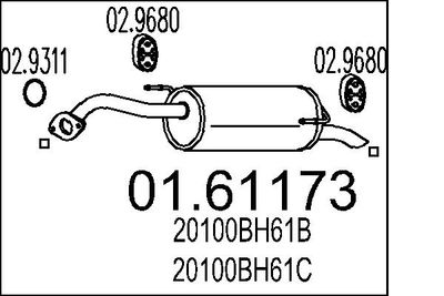  0161173 MTS Глушитель выхлопных газов конечный
