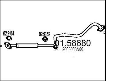  0158680 MTS Средний глушитель выхлопных газов