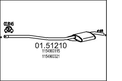  0151210 MTS Средний глушитель выхлопных газов