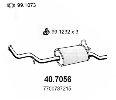  407056 ASSO Глушитель выхлопных газов конечный