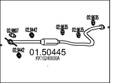  0150445 MTS Средний глушитель выхлопных газов