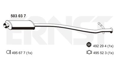  503037 ERNST Средний глушитель выхлопных газов