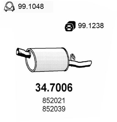  347006 ASSO Глушитель выхлопных газов конечный