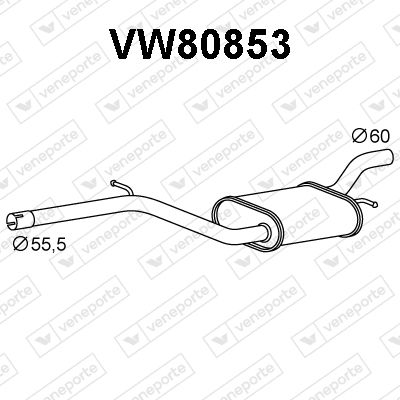  VW80853 VENEPORTE Глушитель выхлопных газов конечный