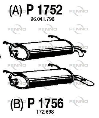  P1752 FENNO Глушитель выхлопных газов конечный