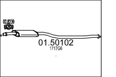  0150102 MTS Средний глушитель выхлопных газов