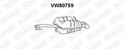  VW80759 VENEPORTE Глушитель выхлопных газов конечный