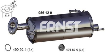  056120 ERNST Глушитель выхлопных газов конечный