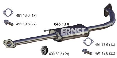  646130 ERNST Средний глушитель выхлопных газов