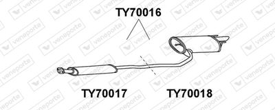  TY70018 VENEPORTE Глушитель выхлопных газов конечный