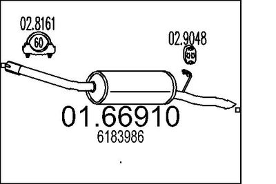  0166910 MTS Глушитель выхлопных газов конечный