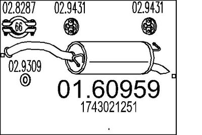  0160959 MTS Глушитель выхлопных газов конечный