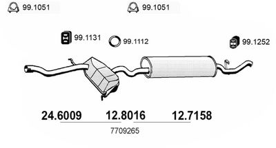  127158 ASSO Глушитель выхлопных газов конечный