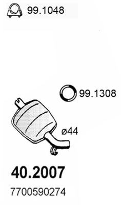  402007 ASSO Предглушитель выхлопных газов