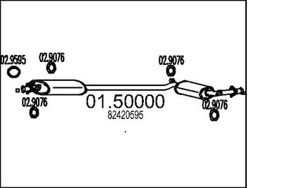  0150000 MTS Средний глушитель выхлопных газов
