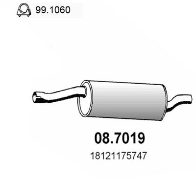  087019 ASSO Глушитель выхлопных газов конечный