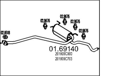  0169140 MTS Глушитель выхлопных газов конечный