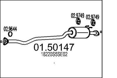  0150147 MTS Средний глушитель выхлопных газов