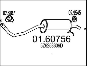  0160756 MTS Глушитель выхлопных газов конечный