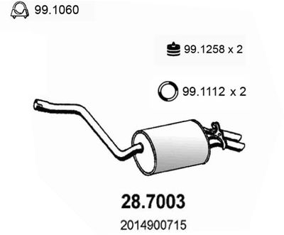  287003 ASSO Глушитель выхлопных газов конечный