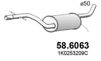  586063 ASSO Средний глушитель выхлопных газов