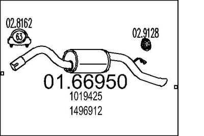  0166950 MTS Глушитель выхлопных газов конечный