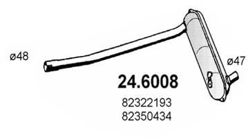  246008 ASSO Средний глушитель выхлопных газов