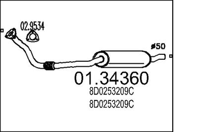  0134360 MTS Предглушитель выхлопных газов
