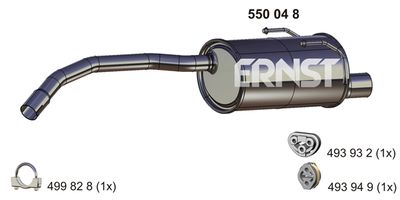  550048 ERNST Глушитель выхлопных газов конечный