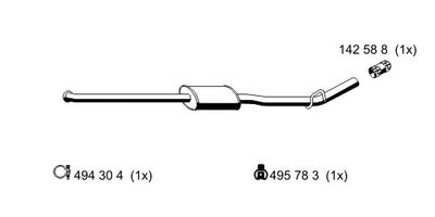  522182 ERNST Средний глушитель выхлопных газов