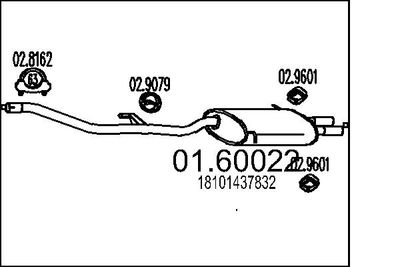  0160022 MTS Глушитель выхлопных газов конечный