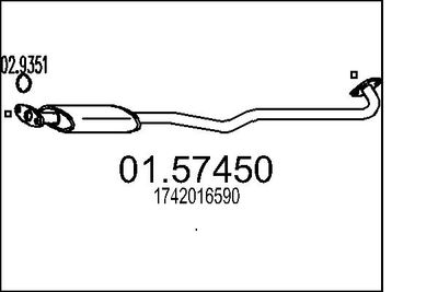  0157450 MTS Средний глушитель выхлопных газов