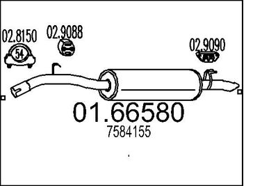  0166580 MTS Глушитель выхлопных газов конечный