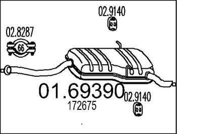  0169390 MTS Глушитель выхлопных газов конечный