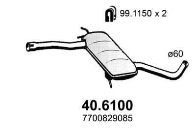  406100 ASSO Средний глушитель выхлопных газов