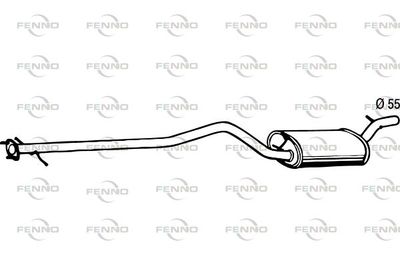 P2677 FENNO Средний глушитель выхлопных газов
