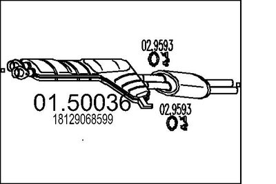  0150036 MTS Средний глушитель выхлопных газов