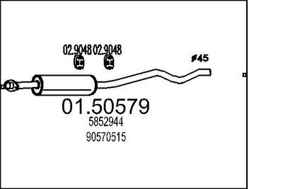  0150579 MTS Средний глушитель выхлопных газов