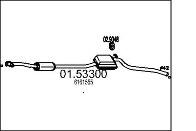  0153300 MTS Средний глушитель выхлопных газов