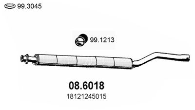 086018 ASSO Средний глушитель выхлопных газов