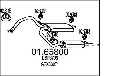  0165800 MTS Глушитель выхлопных газов конечный